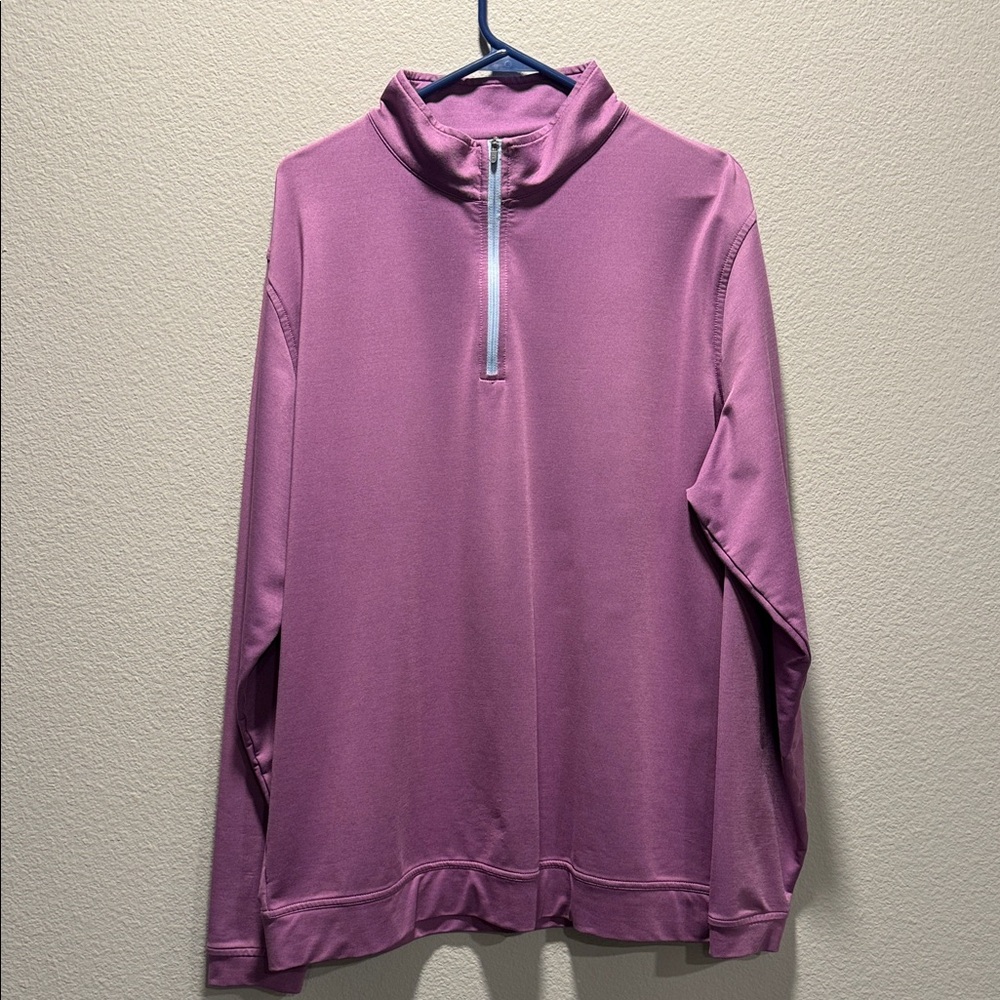 Peter Millar Men's Purple Quarter-Zip Sweater